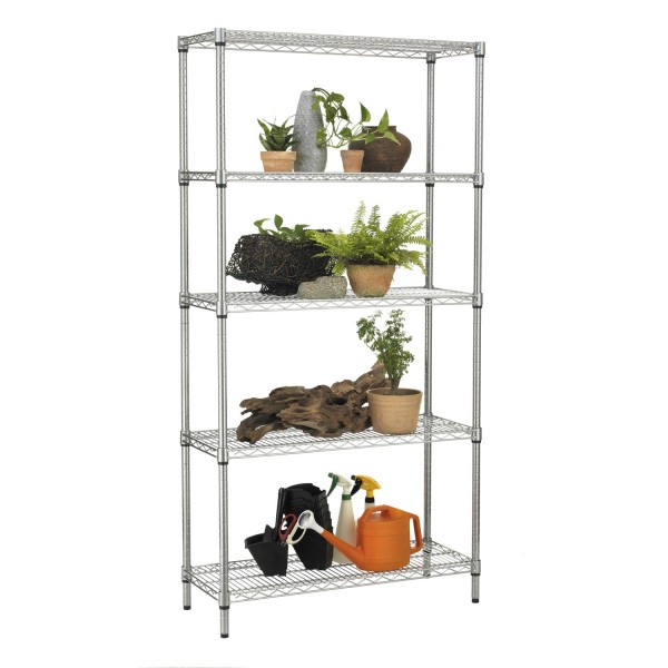 Scaffale in acciaio cromato componibile Archimede Indoor IGO-SRG5X606020