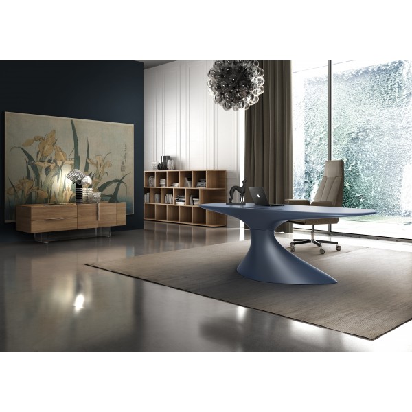 Scrivania ZERO in vetroresina colore riflesso acqua 210x90x75h cm IGO-DLR/D210400/K014