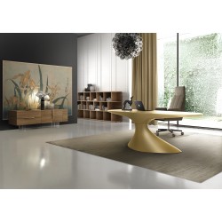 Scrivania ZERO in vetroresina colore oro del mattino 210x90x75h cm IGO-DLR/D210400/K013