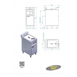 Friggitrice Rollergrill RFE16C elettrica a mobiletto alta capacità 16Lit IGO-MLC/RFE16C