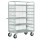 Carrello da lavoro 4 piani estraibili con sponde rete 132x67x177cm 450kg grigio IGO-OD/C064G