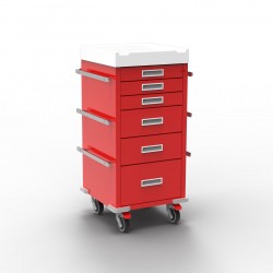 Carrello emergenza Freddy GB0320.SP-1 configurazione cassetti 3+2+1 dimensioni contenute grande capacità maneggevole implementabile pratico