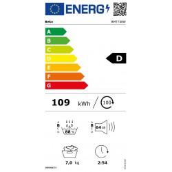 Asciugatrice BEKO BMT73EW libera installazione caricamento frontale 7 kg classe D dimensioni 59,8x54,5x85,6 h cm colore bianco cf 1 pz