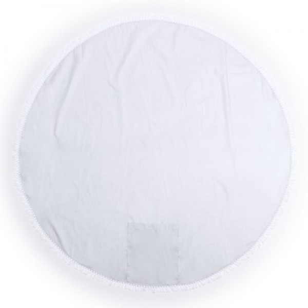Stuoia HANSIER in 100% cotone da 125gr m2 dalla forma circolare con 150 cm di diametro e frange all'eterno personalizzabile