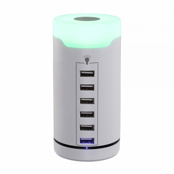 Stazione di ricarica USB LVO-TEA186 a 6 porte USB con luce Led variabile