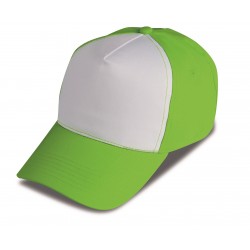 Cappellino GOLF 5 pannelli bicolore poliestere visiera rigida precurvata personalizzabile