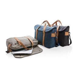 Borsa I ECO XND-P729351 nera porta PC in canvas personalizzabile 