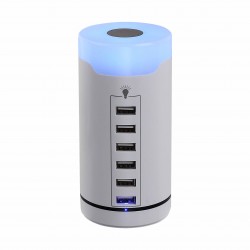 Stazione di ricarica USB LVO-TEA186 a 6 porte USB con luce Led variabile