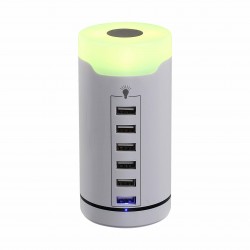 Stazione di ricarica USB LVO-TEA186 a 6 porte USB con luce Led variabile