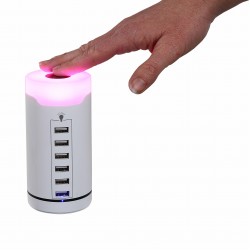 Stazione di ricarica USB LVO-TEA186 a 6 porte USB con luce Led variabile