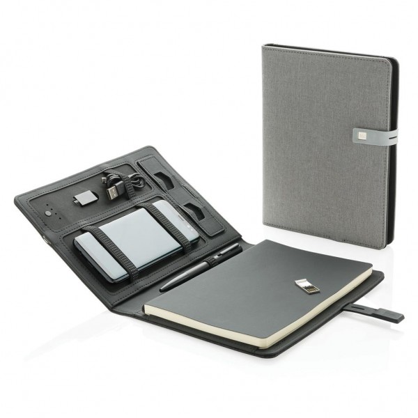 Taccuino KYOTO con USB con powerbank 