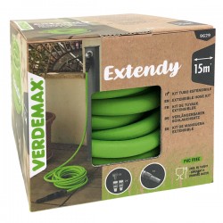 Tubo da giardino a 6 strati estensibile VERDEMAX Extendy15 mt TPE verde 9629