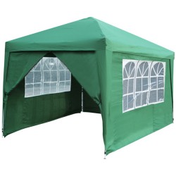 Gazebo pieghevole da giardino con laterali e finestra 3x3 mt automatico 3 colori IGO-FPTYX3100T-3x3