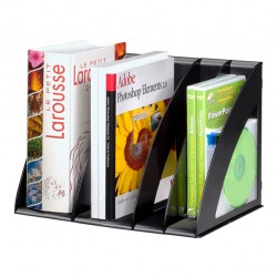 Portariviste modulare 6 divisori regolabili 30x22x22cm nero IGO-OD/1006750011