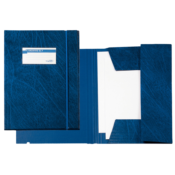 Cartellina SEI ROTA 3 lembi Archivio 3L F con elastico colpan® 25x35cm blu IGO-OD/25593