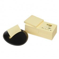 Dispenser Stone nero + 12 ricariche Post it® Z Notes giallo Canary™ PBL-B12Y 76x76mm 100 fogli IGO-OD/64223