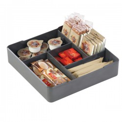 Organizer da tavolo Coffee Point 4,8x21x21 cm ABS grigio carbone IGO-OD/79768