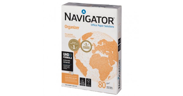Carta 2 fori A4 Navigator Organizer per fotocopie (80 gr) - 5 risme da 500  fogli