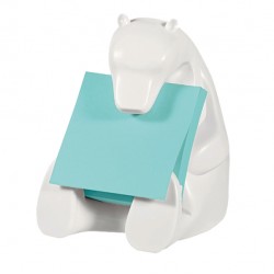 Dispenser orso bianco + ricarica Post it® Super Sticky Z Notes azzurro BEAR-330 76x76mm 90 fogli IGO-OD/83170
