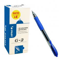 Penna roller PILOT G2 gel a scatto colore blu punta 0,7mm cf 16+4 pezzi