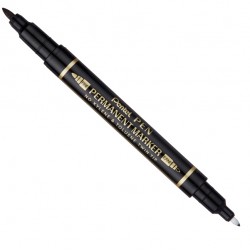 Marcatore Pentel permanente Twin tip doppia punta fine-extra fine nero IGO-OD/N75W-AE