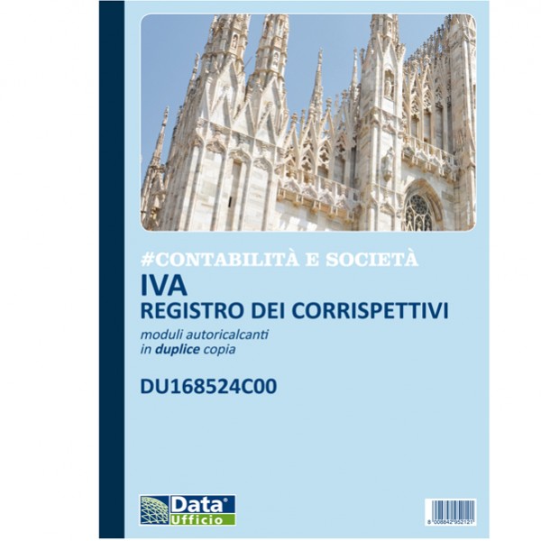 Registro corrispettivi mensili DATA UFFICIO autoricalcante 24/2 pagine formato 23x30 cm cf 5 pz