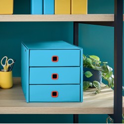Cassettiera Click&Store LEITZ Cosy 3 cassetti blu 95294