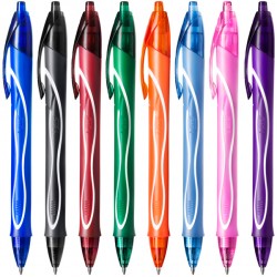 Penna BIC gel scatto Geolocity Quick Dry 0,7 mm colori assortiti cf 8 pz IGO-OD/964770