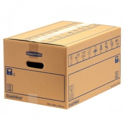 Scatola per traslochi BANKERS BOX SmoothMove in robusto cartone a doppio strato assemblaggio manuale e chiusura con nastro adesivo standard capacità 100 lit. dimensioni 45 x 33 x 70,5 cm cm cf 10 pz