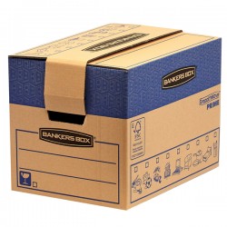 Scatola per traslochi BANKERS BOX SmoothMove Prime Fastfold in robusto cartone a doppio strato assemblaggio manuale e chiusura con nastro adesivo standard capacità 37,5 lit. dimensioni 32,7 x 42,9 x 31 cm cf 10 pz