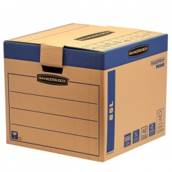 Scatola per traslochi BANKERS BOX SmoothMove Prime Fastfold in robusto cartone a doppio strato assemblaggio manuale e chiusura con nastro adesivo standard capacità 85 lit. dimensioni 41,2 x 48 x 47 cm cf 10 pz