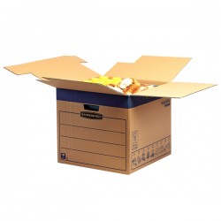 Scatola per traslochi BANKERS BOX SmoothMove Prime Fastfold in robusto cartone a doppio strato assemblaggio manuale e chiusura con nastro adesivo standard capacità 37,5 lit. dimensioni 32,7 x 42,9 x 31 cm cf 10 pz Scatola per traslochi BANKERS BOX SmoothMove Prime Fastfold in robusto cartone a doppio strato assemblaggio manuale e chiusura con nastro adesivo standard capacità 37,5 lit. dimensioni 32,7 x 42,9 x 31 cm cf 10 pz
