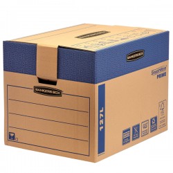 Scatola per traslochi BANKERS BOX SmoothMove Prime Fastfold in robusto cartone a doppio strato assemblaggio manuale e chiusura con nastro adesivo standard capacità 127 lit. dimensioni 46,3 x 48 x 63,2 cm cf 10 pz