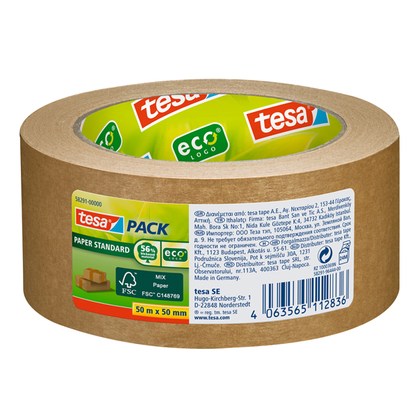 Nastro imballo TESA Tesapack Eco paper standard ecoLogo 50m x 50mm avana IGO-OD/58291-00000-00 cf 6 pz Nastro imballo TESA Tesapack Eco paper standard ecoLogo 50m x 50mm avana IGO-OD/58291-00000-00 cf 6 pz