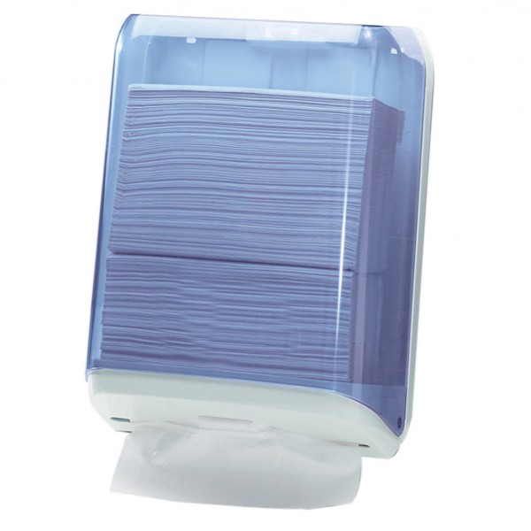 Dispenser asciugamani piegati plastica bianco/azzurro trasparente Mar Plast IGO-ODA59310