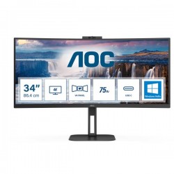 Monitor AOC CU34V5CW 34" SERIE V5 34" CURVO USB-C Multi View WEBCAM IGO-ESP/CU34V5CW