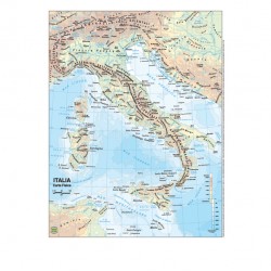 Carta geografica Italia scolastica plastificata 29,7x42cm Belletti IGO-OD/BS01P