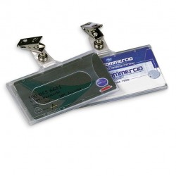 Porta badge LEBEZ con clip PVC semirigido 9x5,6cm cf 50 pz IGO-OD31-070