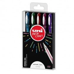 Penna sfera gel Uni Mitsubishi Uni Ball Signo punta 1,0 mm colori assortiti glitter cf 5 pz IGO-OD/M UM120SP 5P
