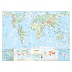 Carta geografica Mondo scolastica murale Belletti 132,99cm IGO-OD/MS02PL