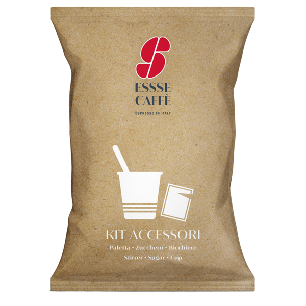 Serving kit 50 bicchierini + 50 bustine zucchero + 50 palettine Essse caffè IGO-ODPF2014