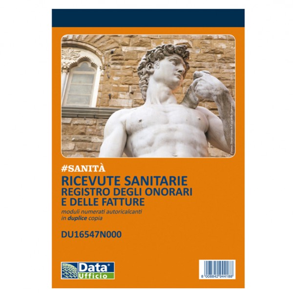 Blocco registro onorari/fatture ricevute sanitarie 50/50 copie numerate auto ricalcanti 21,5x14,8cm IGO-ODDU16547N000 Data Ufficio