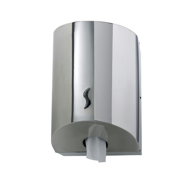 Distributore Brinox Spiral carta asciugamani a srotolamento centrale in Acciaio inox AISI 201 brillante kit d'installazione incluso (viteria in inox e tasselli) cf 1 pz