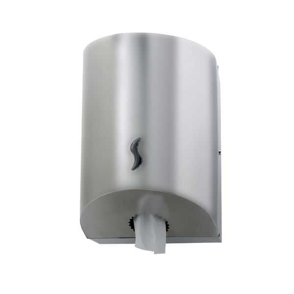 Distributore Brinox Spiral carta asciugamani a srotolamento centrale in Acciaio inox AISI 201 satinato kit d'installazione incluso (viteria in inox e tasselli) cf 1 pz