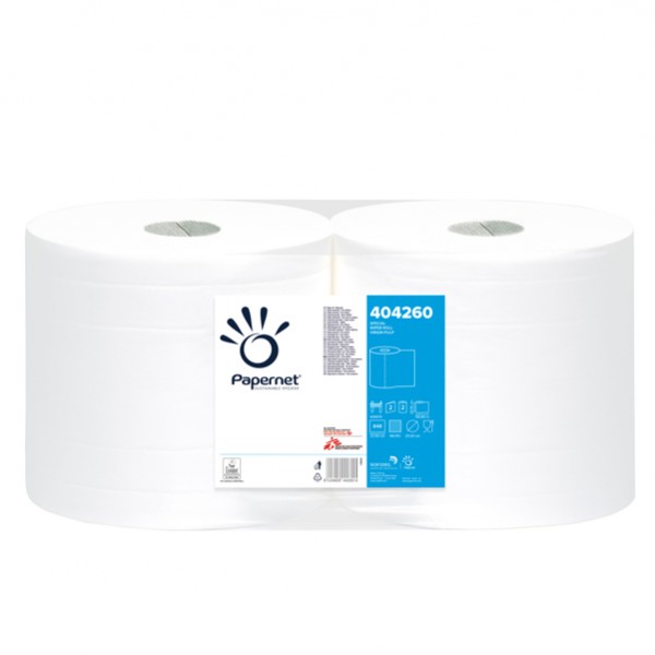 Bobina industriale PAPERNET Special pura cellulosa micro goffratura idonea al contatto di alimenti 191 mt 2 veli 848 strappi cf 2 bobine
