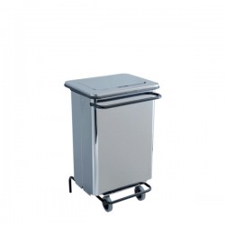 Contenitore mobile a pedale conforme al metodo HACCP struttura e coperchio in acciaio finitura brillante dimensioni 440x480x755 mm capienza 70 lit cf 1 pz