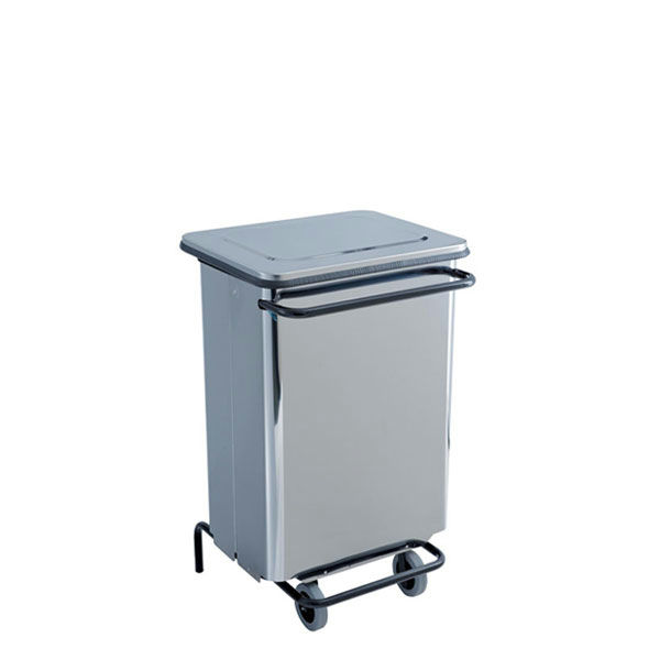 Contenitore mobile a pedale conforme al metodo HACCP struttura e coperchio in acciaio finitura satinato dimensioni 440x480x755 mm capienza 70 lit cf 1 pz