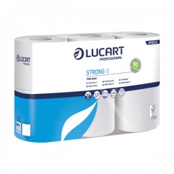 Carta igienica LUCART Strong colore bianco 100% pura cellulosa micro goffratura 2 veli 300 strappi cf 6 rotoli