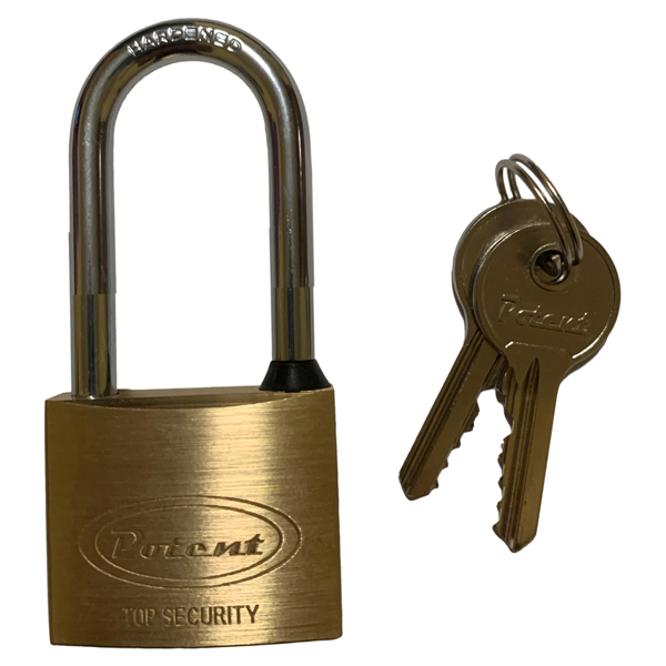 Lucchetto ad arco lungo 40 mm acciaio cromato Metalplus IGO-OD/96786