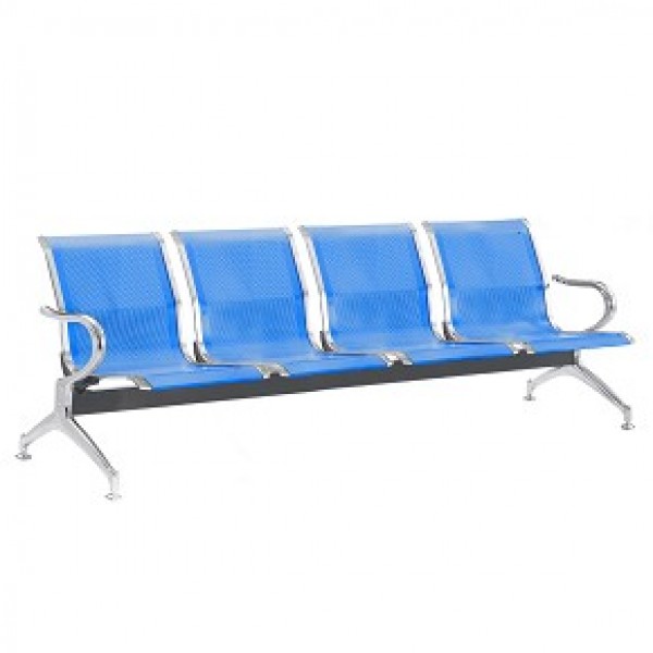 Panca 4 posti acciaio micro forato colore blu IGOSG-SJ830B4